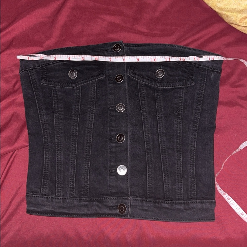 Black Denim Tube Top - Picture 6 of 7